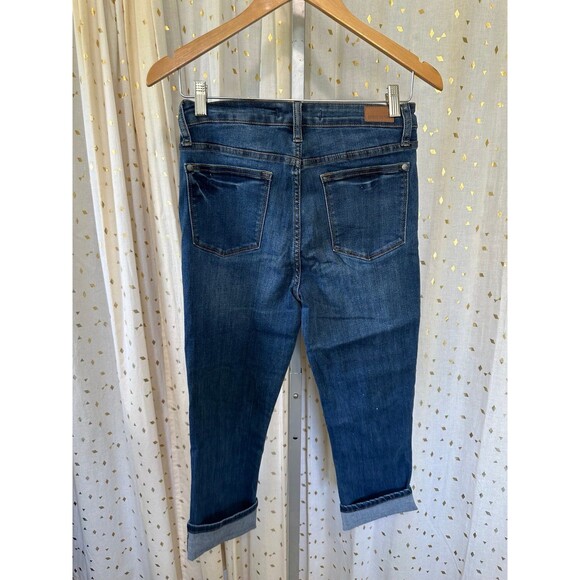 Judy Blue JB82154-JS Dark Wash Capri Fit Folded Hem Jeans 28 - Picture 4 of 4